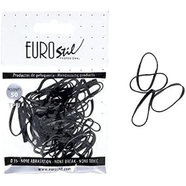 Hårgummi - EUROSTIL - Cabello - Svarta - 5 stycken - Unisex vuxen
