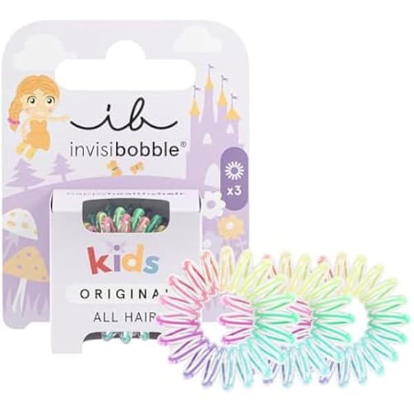 Invisibobble resårer Kids Original Magic Rainbow I Spiralresår för tjejer och kvinnor I Starkt grepp och respekt för