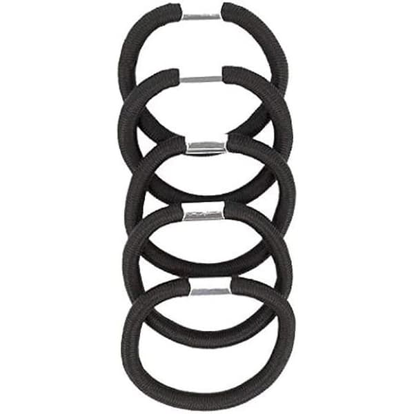 Mycket tjocka gummiband x8 - Glamour Stil - Svart - Hållbara - För tjockt hår - Blandet