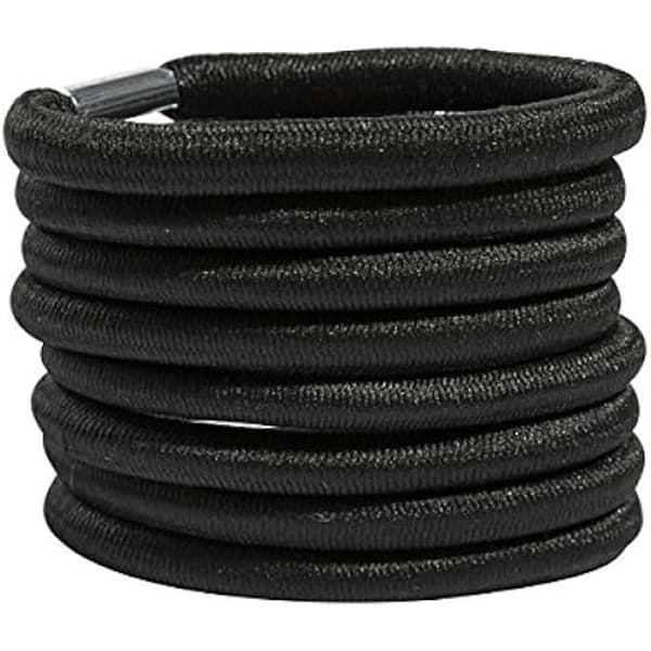 Mycket tjocka gummiband x8 - Glamour Stil - Svart - Hållbara - För tjockt hår - Blandet