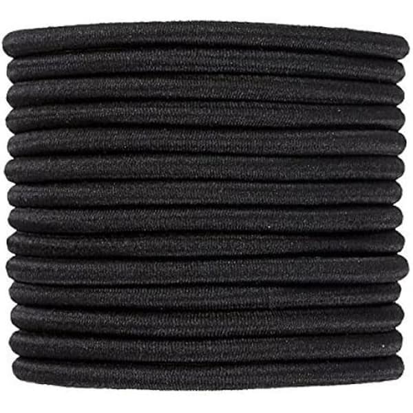 Tjocka elastiska band x14 - Glamourstil - Svart - Hållbara - Idealiska för knut - Unisex