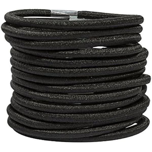 Tjocka elastiska band x14 - Glamourstil - Svart - Hållbara - Idealiska för knut - Unisex