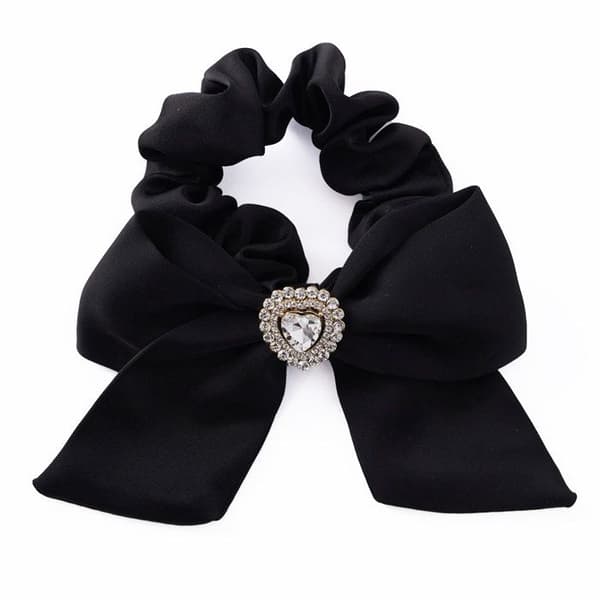 Chouchou Klassisk för Satin Hårband med Svart Diamant