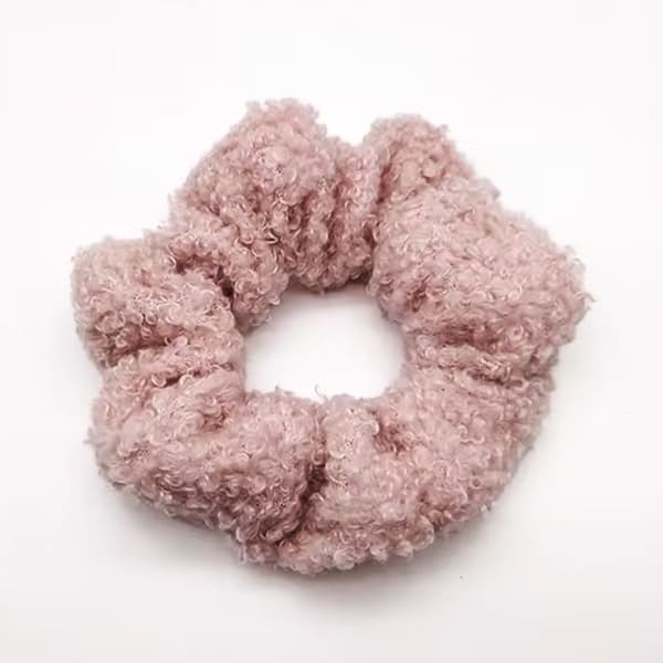 Chouchou Laineux för Hår i Mjuk Cosy Chic Chenille Rosa Rosa