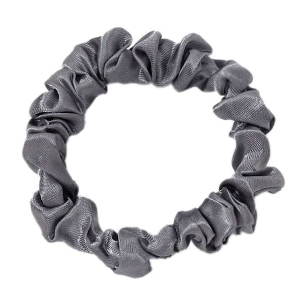 Chouchou Klassisk för Hår i Plisserad Satin Minimalistisk Grafit Grafit