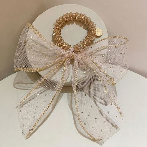 Chouchou Chic för Hår med Pärlor och Raffinerad Beige Imperial Slips