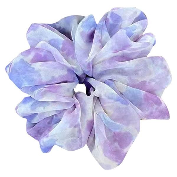 Chouchou Maxi för Hår i Mjuk Aquarelle Tyg Aesthetic Lila Lila