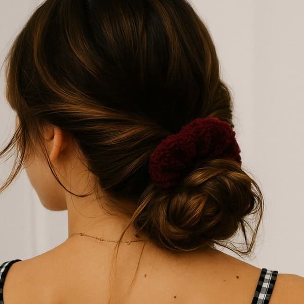 Chouchou i Ludd för Mjukt Cosy Chic Bordeaux Röd Chenille