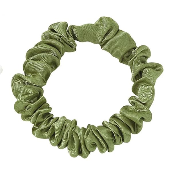 Chouchou Klassisk för Hår i Plisserad Siden Minimalistisk Grön Grön