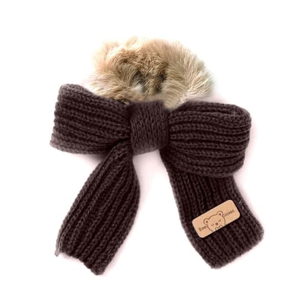 Chouchou Duveteux för Hår i Fleece och Stickad Cozy Slips Brun Brun