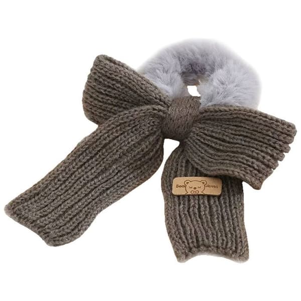 Chouchou Duveteux för Hår i Fleece och Gammal Grå Stickad Slips
