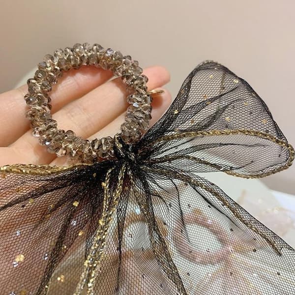 Chouchou Chic för Hår med Pärlor och Refinierad Svart Imperial Båge