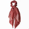 Miniatyrbild 1 av 3: Chouchou Foulard Lång för Hår i Satin med Prickar Avslappnad Rosa Rosa
