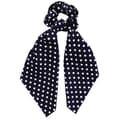 Miniatyrbild 1 av 3: Chouchou Foulard Lång för Hår i Satin med Prickar Avslappnad Blå Marinblå