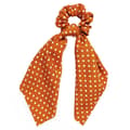 Miniatyrbild 2 av 3: Chouchou Foulard Lång för Hår i Siden med Prickar Avslappnad Orange Orange