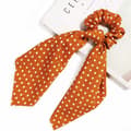 Miniatyrbild 1 av 3: Chouchou Foulard Lång för Hår i Siden med Prickar Avslappnad Orange Orange