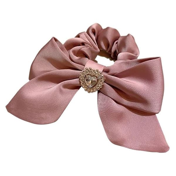 Chouchou Klassisk för Satin Hårmed Rosett med Rosett i Diamant Rosa