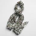 Miniatyrbild 1 av 3: Chouchou Foulard Lång för Hår i Tjockt Blommigt Liberty Casual Grön Vit