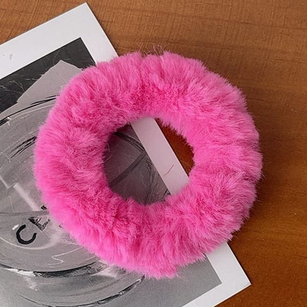 Chouchou Klassisk för Hår i Fuzzy Duvet Hallon Rosa