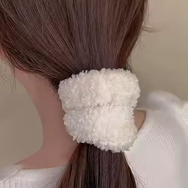 Chouchou Luddig för Mjuk Cosy Chic Chenillehår Vit Vit