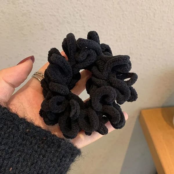 Chouchou Klassisk för Hår i Mjuk Svart Velour
