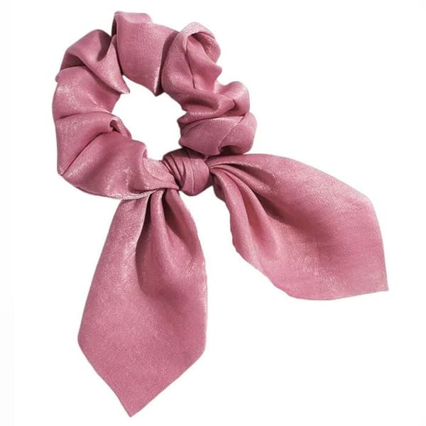 Chouchou Foulard Kort för Hår i Satin Elegant Lila Violett
