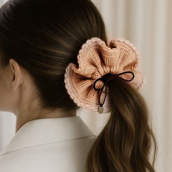 Chouchou Klassisk för Hår i Mjuk Minimalistisk Rosa Rosa