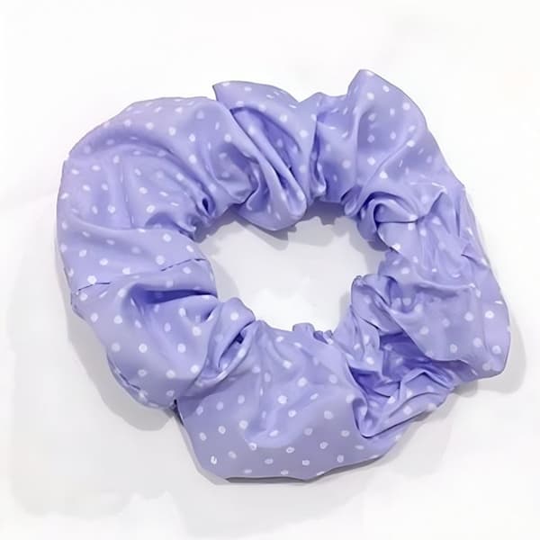Chouchou Klassisk för Hår i Mjuk Bomull med Retro Chic Lila Prickar Lila klar