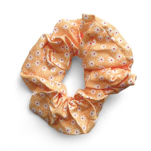 Chouchou Klassisk för Hår i Mjuk Blommig Orange Orange