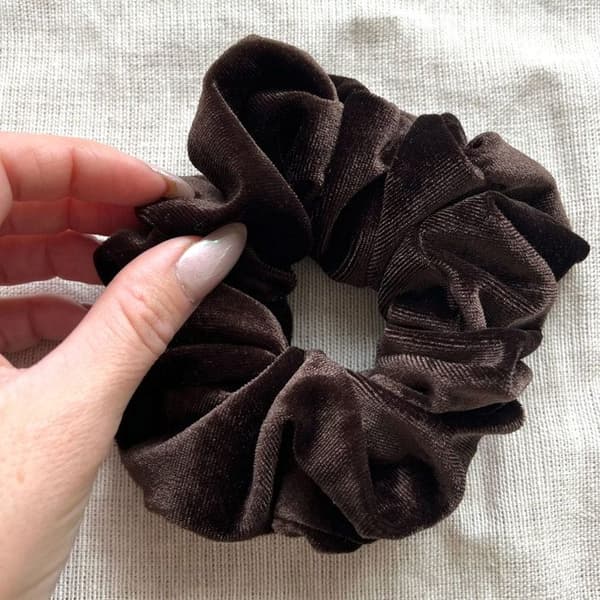 Chouchou Maxi för Hår i Enfärgad Sammet Casual Brun Brun