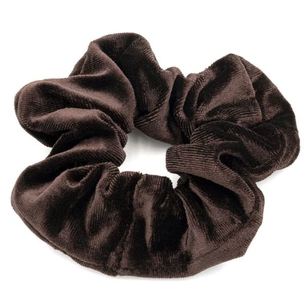 Chouchou Maxi för Hår i Enfärgad Sammet Casual Brun Brun