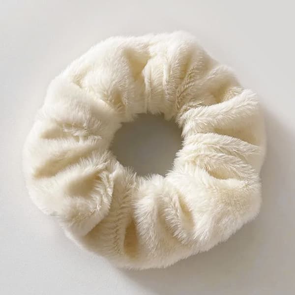 Chouchou Pelucheux för Hår i Minky Fluffy Delikat Beige Beige