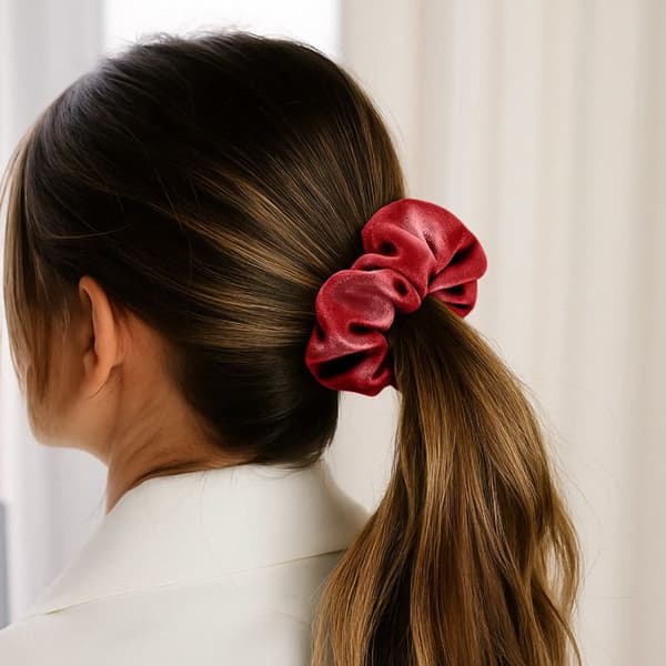 Chouchou Maxi för Hår i Enfärgad Velvet Casual Röd Röd
