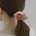 Miniatyrbild 3 av 3: Bandeau Prinsessor för Hår i Spets och Blomma Snygg Orange Beige