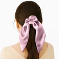 Miniatyrbild 3 av 3: Chouchou Foulard Kort för Hår i Satin Elegant Rosarosa