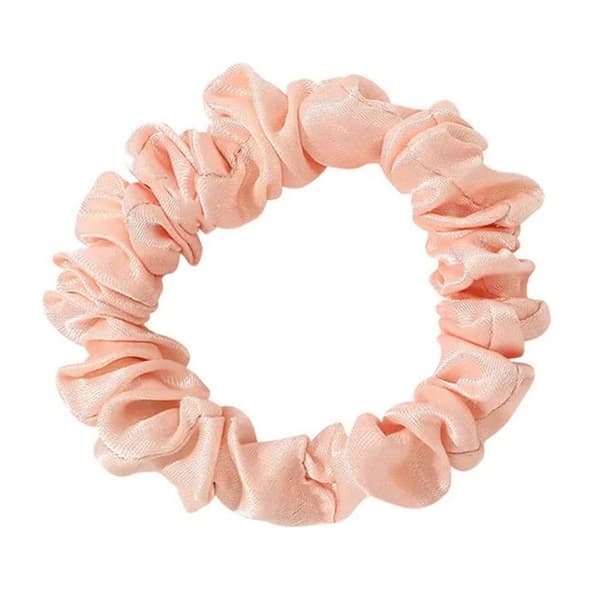 Chouchou Klassisk för Hår i Plisserat Sattinin Minimalistisk Ljusrosa