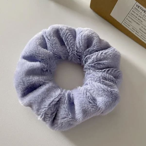 Chouchou Pelucheux för Hår i Minky Fluffy Delikat Lavendel Lila