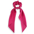 Miniatyrbild 2 av 3: Chouchou Long Foulard för Hår i Satin med Dubbelt Volangknut Fuchsia Fuchsia