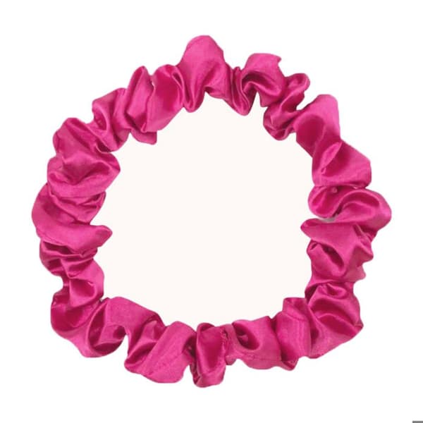 Chouchou Klassisk för Hår i Plisserat Satin Minimalistisk Fuchsia Fuchsia