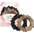 Miniatyrbild 1 av 2: Invisibobble svart och guld silke hår scrunchie för kvinnor Sprunchie Slim True Golden x2 - Satin scrunchie för kvinnor och tjejer med en