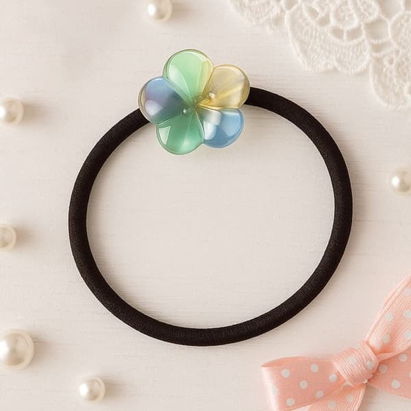 Minimalistisk Grön Blommande Körsbärshår Elastisk Casual i Akryl