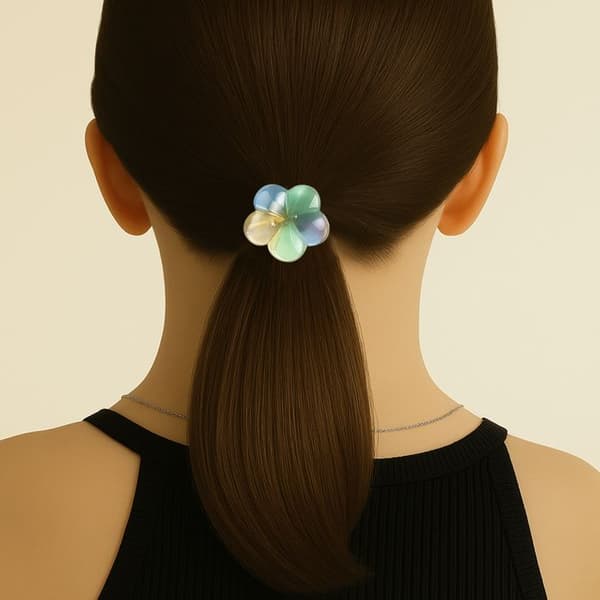 Minimalistisk Grön Blommande Körsbärshår Elastisk Casual i Akryl