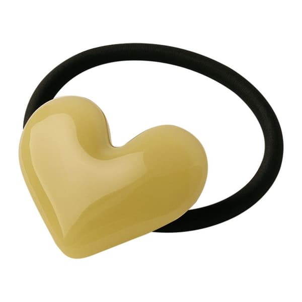 Elastisk casual hårband med polerad manschett, graciös opalin hjärta, gul gul