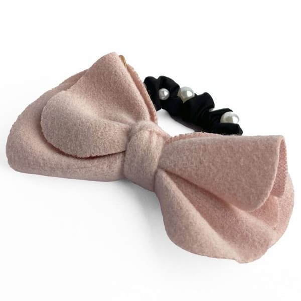 Eleganta Satin Hårsnodd med Knut och Fina Pärlor Rosa