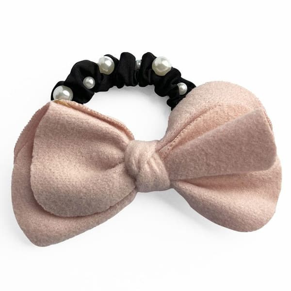 Eleganta Satin Hårsnodd med Knut och Fina Pärlor Rosa