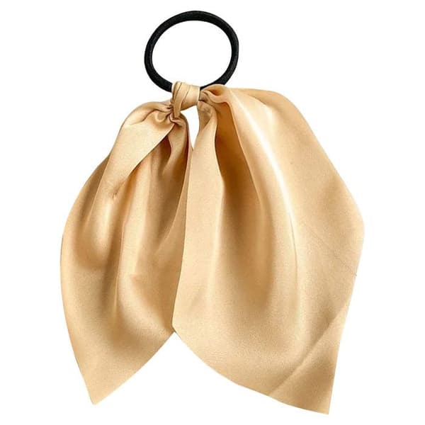 Satinband i enhetlig ljusblå beige för hår elastisk scarf