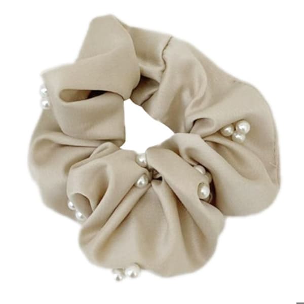 Chouchou Klassisk för Hår i Satinpärl Glamour Beige Beige