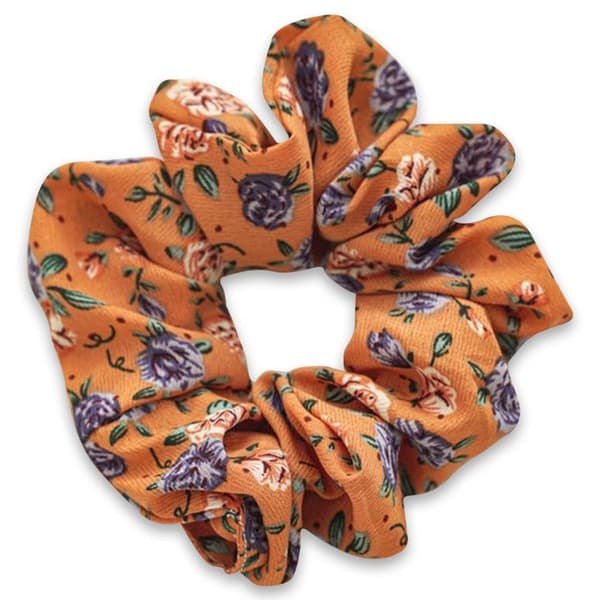 Chouchou Klassisk för Blommig Orange Bomullshåraccessoar