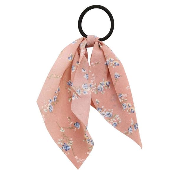 Elastisk Huvudband med Blommönster i Romantiskt Persikofärgad Rosé