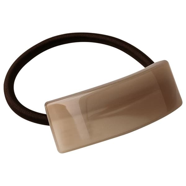 Mjuk Glansig Elastisk Hårband med Kurvig Manschett, Diskret Kaffe Brun